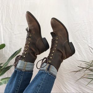 Rustic American-Made Leather Kiltie Boots